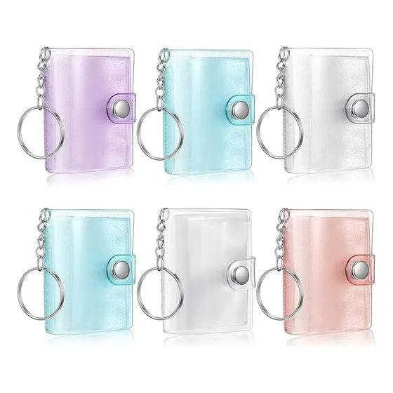 Llavero Mini Album De Fotos Personalizado Pvc 20 Fotos Transparente Con Glitter