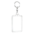 20 Llaveros Rectangulo Con Cadena 6x4 Publicitario Souvenir Transparente