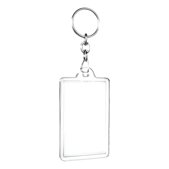 20 Llaveros Rectangulo Con Cadena 6x4 Publicitario Souvenir Transparente