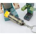 Llavero Antorcha Estilo Minecraft Recarga Usb Verde Oscuro